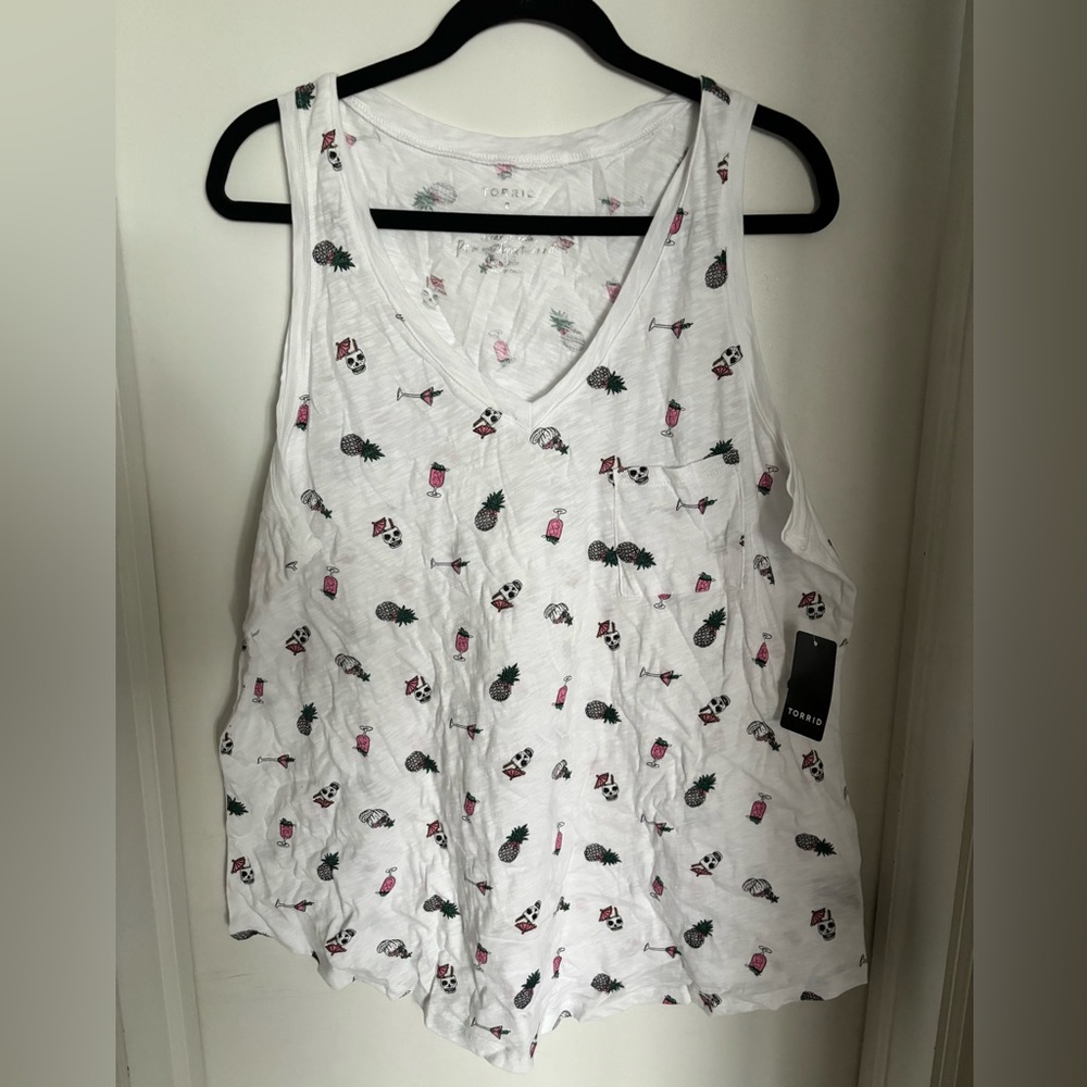 Torrid Skull Party White Tank-top
